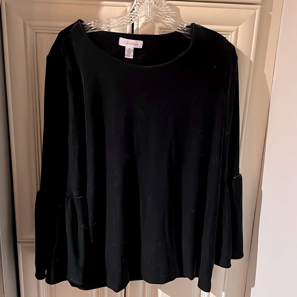 Calvin Klein Women’s Velour wide arm shirt - Picture 1 of 6